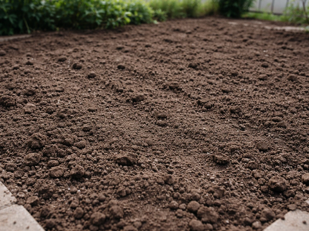 Kale tuinplek met losgemaakte bovenlaag van de bodem en zichtbare schone grond na wieden