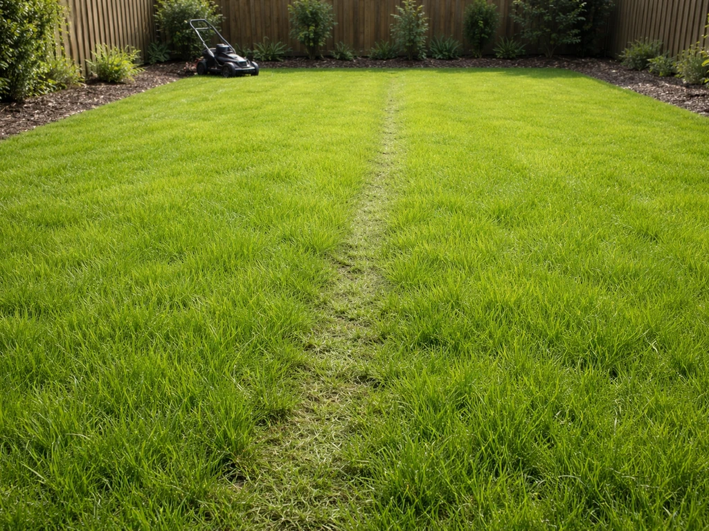 Jong gras van ongeveer 5–6 cm, voorzichtig beloopbaar, met een onopvallend loopspoor in een rustige tuin