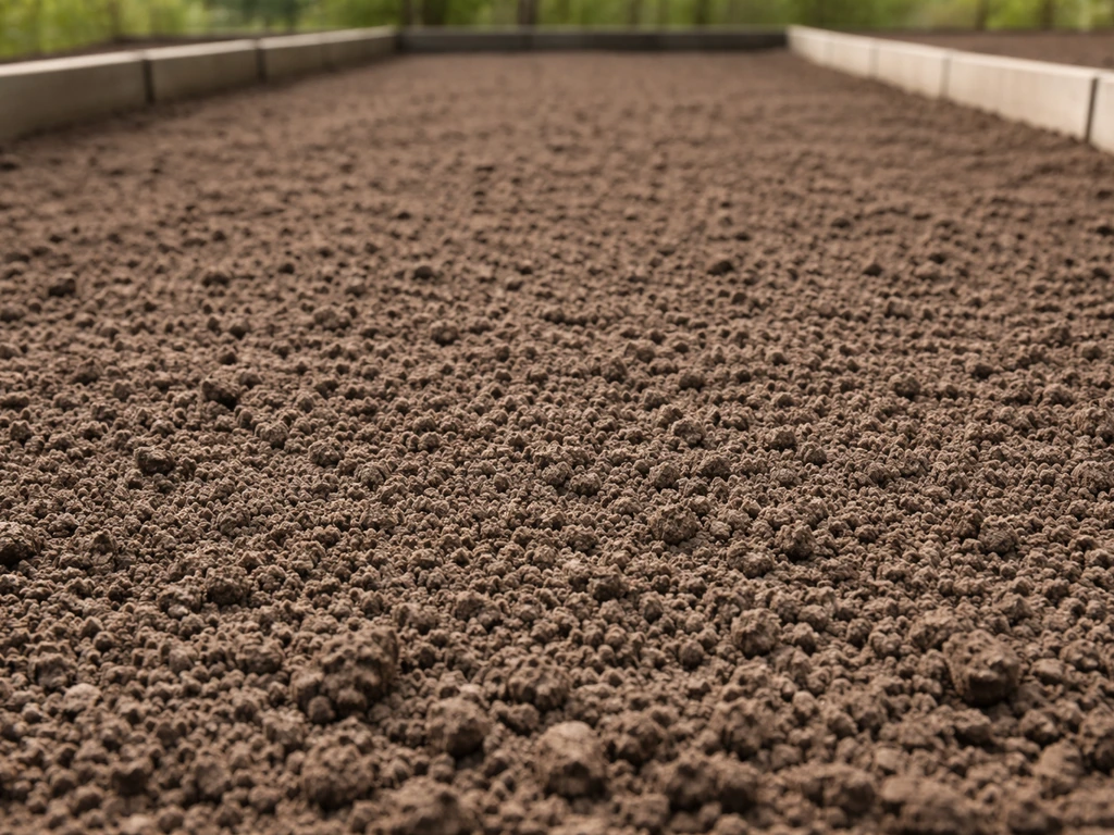 Losgefreesde kruimelige grond in een moestuinbed, egaal en schoon, klaar om te zaaien.