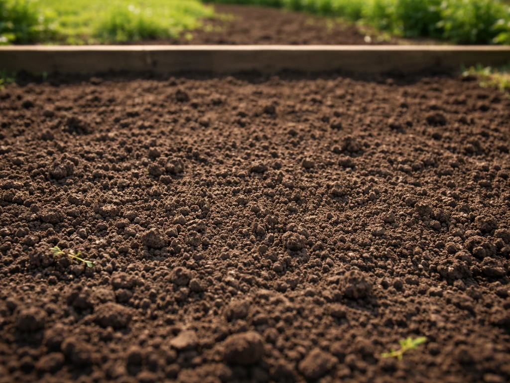 Losgemaakt, kruimelig zaaibed in een moestuin, klaar voor zomerzaaien, onkruidvrij en fijn.