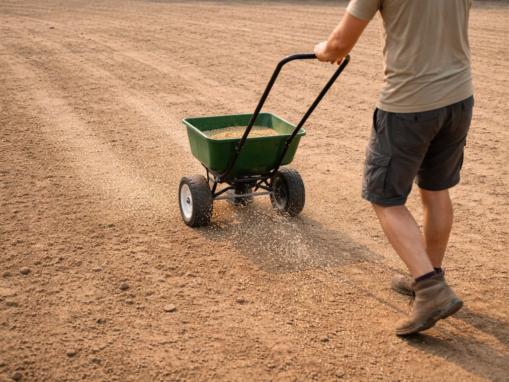 Gras zaaien met strooiwagen: stand, dosering en stappen